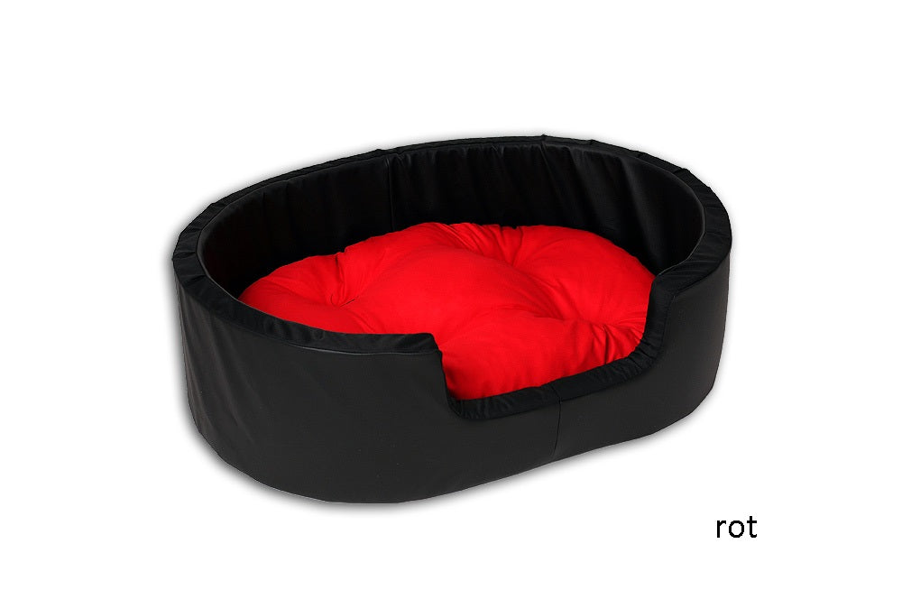 Hundebett / Katzensofa 100x70cm Kunstleder mit Kissen