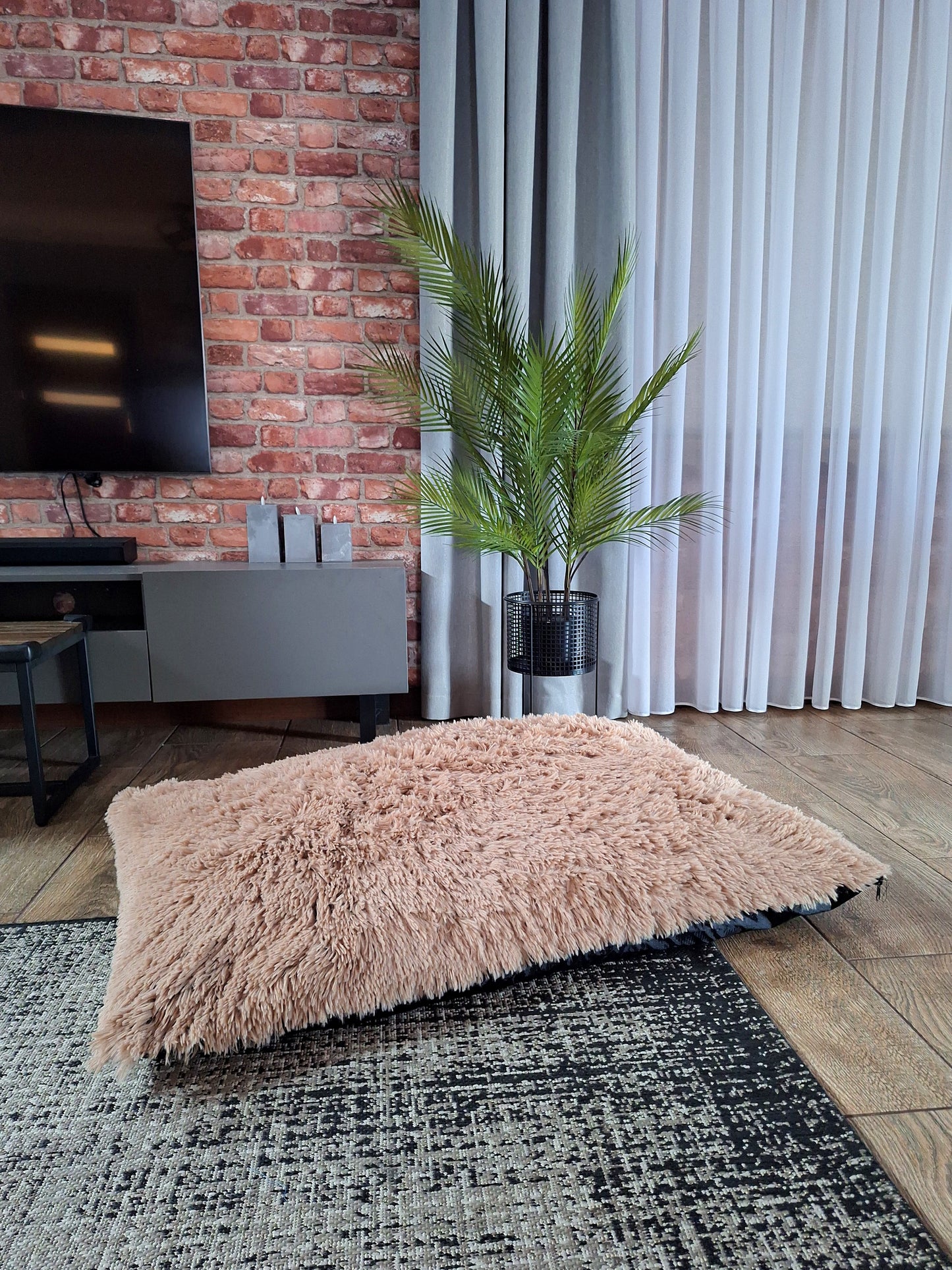 Hundekissen / Katzekissen aus Kunstfell mit Reißverschluss HK6 - Handgemacht