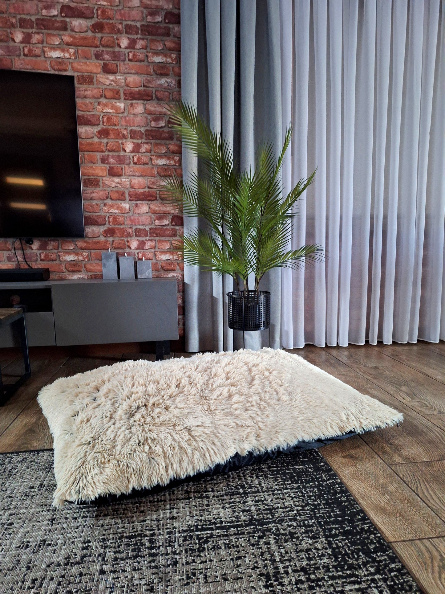 Hundekissen / Katzekissen aus Kunstfell mit Reißverschluss HK6 - Handgemacht