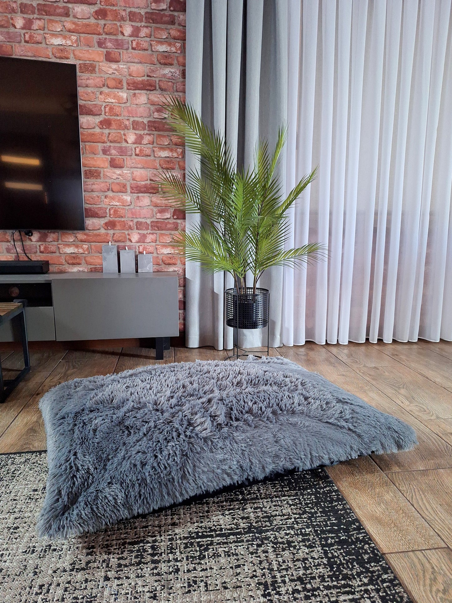 Hundekissen / Katzekissen aus Kunstfell mit Reißverschluss HK6 - Handgemacht