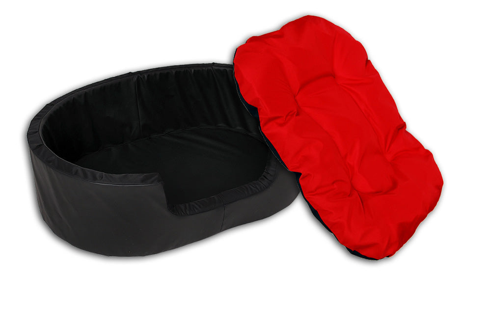 Hundebett / Katzensofa 100x70cm Kunstleder mit Kissen